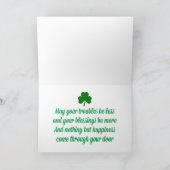 幸せな聖パトリックの折りたたまれたホリデーカード シーズンカード (内部)