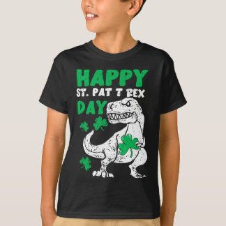 幸せな聖パトリックの日のティーパーティーの恐竜 Tシャツ