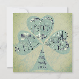 「幸せな聖パトリックの日を過ごす」の手書で サンキューカード