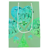 幸せな聖パトリックの日シャムロック霧の緑を持っている ミディアムペーパーバッグ (裏面)