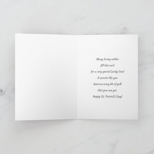幸せな聖パトリックの日。かわいいアイルランド格言カスタム カード (内部)