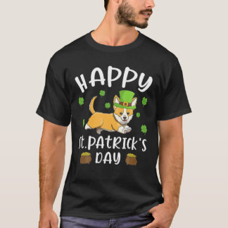 幸せな聖パトリックの日 コーギーの楽しいパロディ Tシャツ