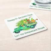 幸せな聖パトリックの日、シェナニガンを始める スクエアペーパーコースター (アングル)