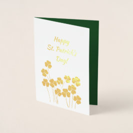 幸せな聖パトリックの日。シャムロックスラグジュアリー 箔カード