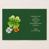 幸せな聖パトリックの日。トリカラーシャムロックスラグジュアリー 箔カード (内部)