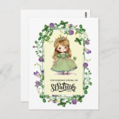 幸せな聖パトリックの日。リトルアイリッシュプリンセス ポストカード (正面/裏面)