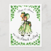 幸せな聖パトリックの日。ヴィンテージアイリッシュガールポストカ ポストカード (正面)