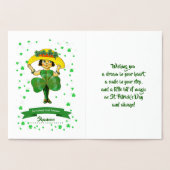 幸せな聖パトリックの日。ヴィンテージリトルアイリッシュガール 箔カード (内部)