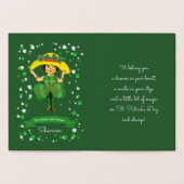 幸せな聖パトリックの日。ヴィンテージリトルアイリッシュガール 箔カード (内部)