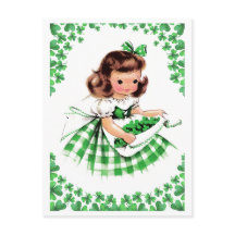 幸せな聖パトリックの日。ヴィンテージ・アイリッシュ・ガール