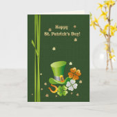 幸せな聖パトリックの日。幸運なチャーム カード (黄色い花)