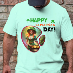 幸せな聖パトリックの日!- Green Glow Danceパーティー Tシャツ