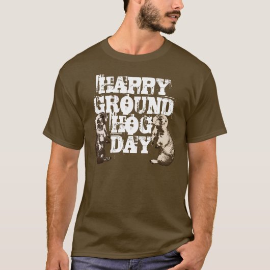 幸せな聖燭節の春Groundhogs Tシャツ (正面)