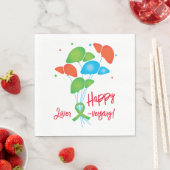 幸せな肝数珠のバルーン移植パーティー スタンダードランチョンナプキン (インサイチュ)