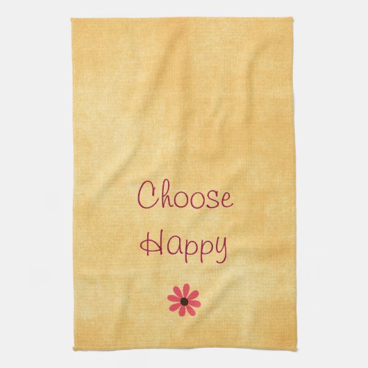 幸せな肯定を選択 キッチンタオル (縦)