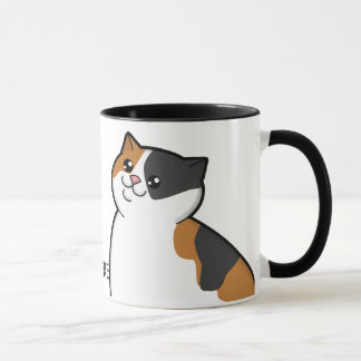 幸せな脂肪質の茶色のぶち猫の信号器のマグ マグカップ