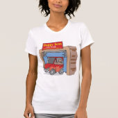幸せな自動車洗車の女性用Tシャツ Tシャツ (正面)