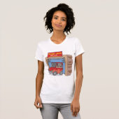 幸せな自動車洗車の女性用Tシャツ Tシャツ (正面フル)