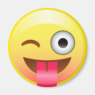 幸せな舌はEmojiにおもしろいな顔の磁石をまばたきさせます マグネット