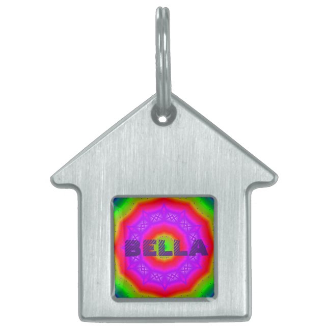 幸せな色によってはペットタグが家へ帰ります ペットネームタグ (正面)