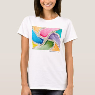 幸せな色による女性Tシャツ Tシャツ