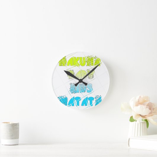 幸せな色のHakuna Matata Hakunamatataのギフトの星 ラウンド壁時計 (ホーム)