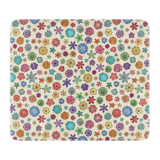 幸せな花のまな板 カッティングボード (正面)