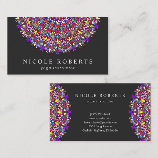 幸せな花の曼荼羅 名刺 (正面/裏面)