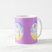 幸せな花の様式化されたカメオのシーン –  コーヒーマグカップ (正面右)