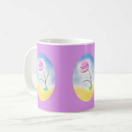 幸せな花の様式化されたカメオのシーン – コーヒーマグカップ