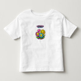 幸せな花を身に着けて – かわいい女の子のTシャツ トドラーTシャツ