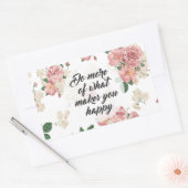 幸せな花柄を作ることをもっと行う 長方形シール (封筒)