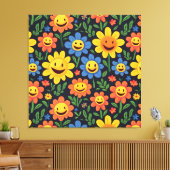 幸せな花 キャンバスプリント (インサイチュ (リビング))