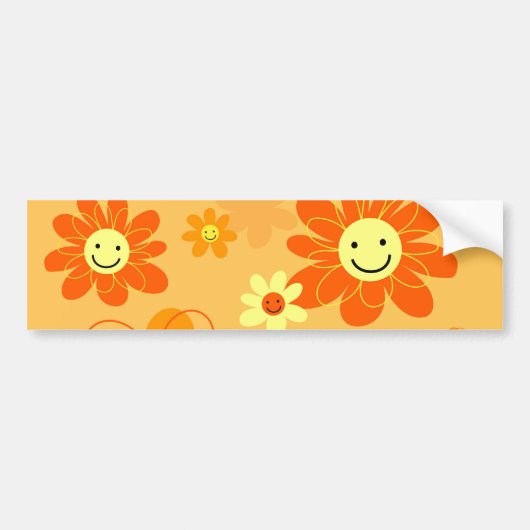 幸せな花 バンパーステッカー (正面)