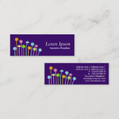 幸せな花(暗い紫色) スキニー名刺 (正面/裏面)