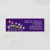 幸せな花(暗い紫色) スキニー名刺 (裏面)