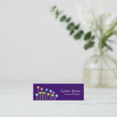 幸せな花(暗い紫色) スキニー名刺 (スタンド正面)