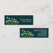 幸せな花(深緑色) スキニー名刺 (正面/裏面)