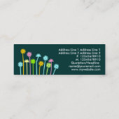 幸せな花(深緑色) スキニー名刺 (裏面)