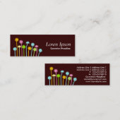 幸せな花（濃い茶色） スキニー名刺 (正面/裏面)