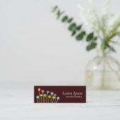 幸せな花（濃い茶色） スキニー名刺 (スタンド正面)