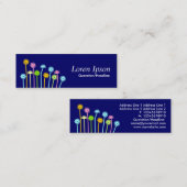 幸せな花(濃い青) スキニー名刺 (正面/裏面)