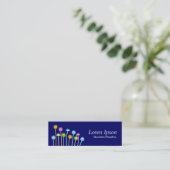 幸せな花(濃い青) スキニー名刺 (スタンド正面)