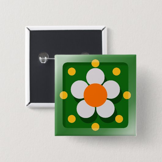 幸せな花 缶バッジ (正面&裏面)