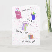 幸せな菓子16のリボンおよび弓誕生日 招待状 (正面)