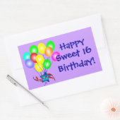 幸せな菓子16の誕生日のステッカー 長方形シール (封筒)
