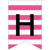 幸せな菓子16はピンク及び黒い化粧及び縞で飾ります バンティングフラッグ (第2の旗)