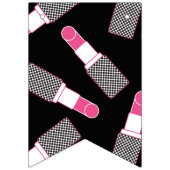 幸せな菓子16はピンク及び黒い化粧及び縞で飾ります バンティングフラッグ (第1の旗)