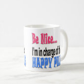 幸せな薬を飲む コーヒーマグカップ (正面右)