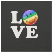 幸せな虹の旗のゲイLGBTとの愛 ファブリック (クローズアップ)